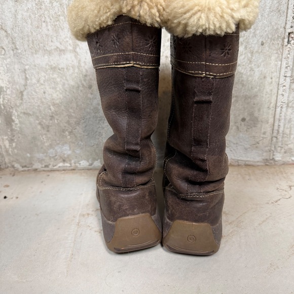 Ulu Womens Brown Leather Shearling Lined Winter Boots Mid Calf Size 7 7KOLL40702 - Picture 3 of 6